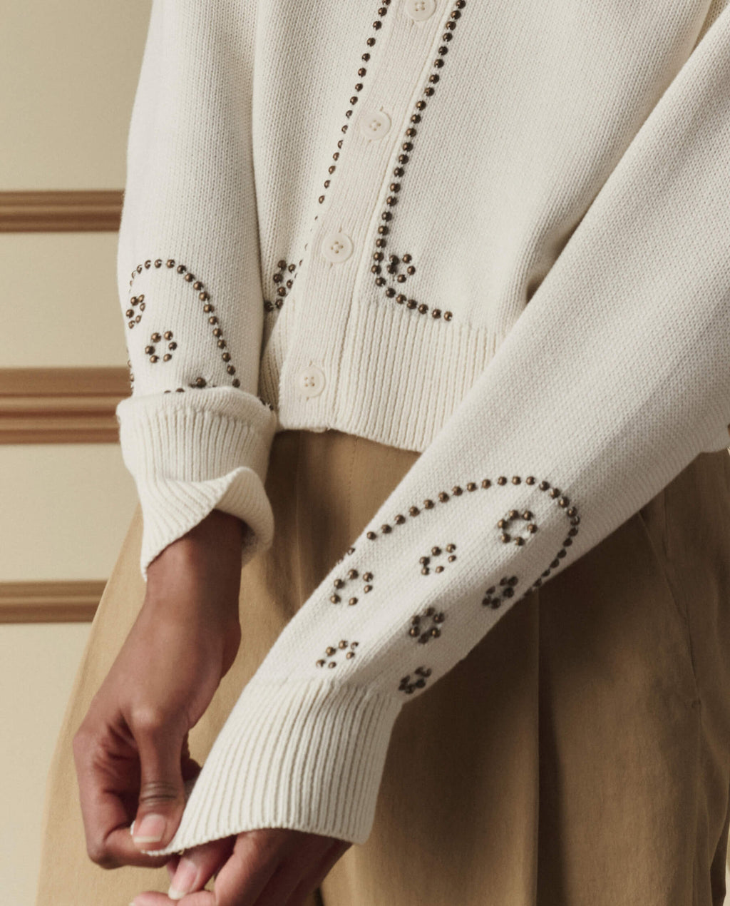 The Studded Cardigan. -- Natural