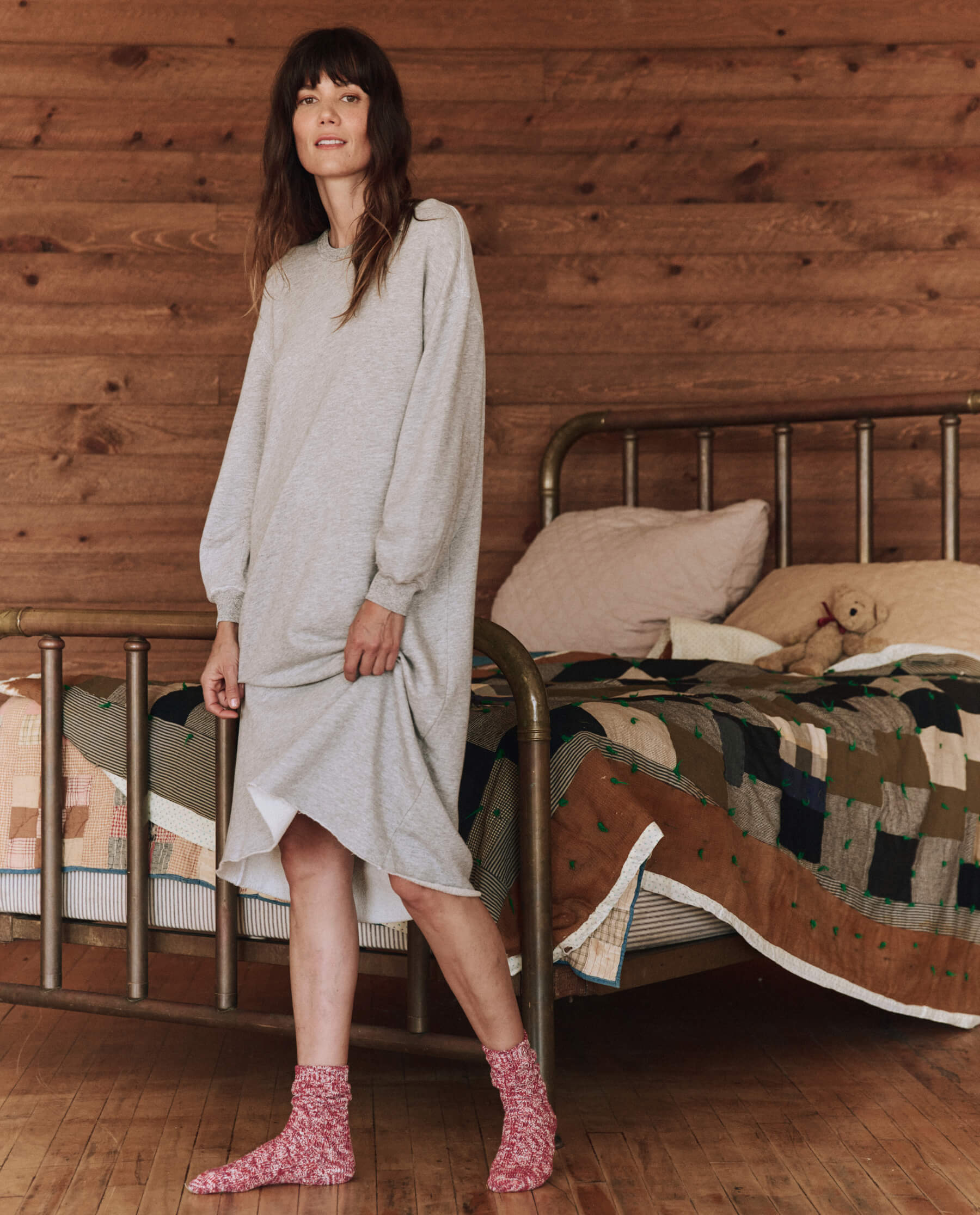 The Sweatshirt Dress. -- Light Heather Grey