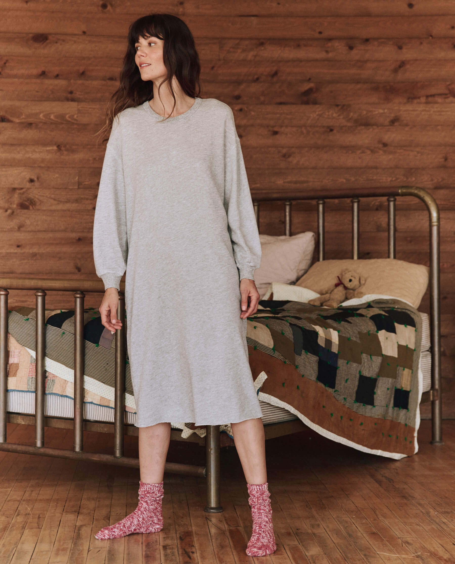 The Sweatshirt Dress. -- Light Heather Grey