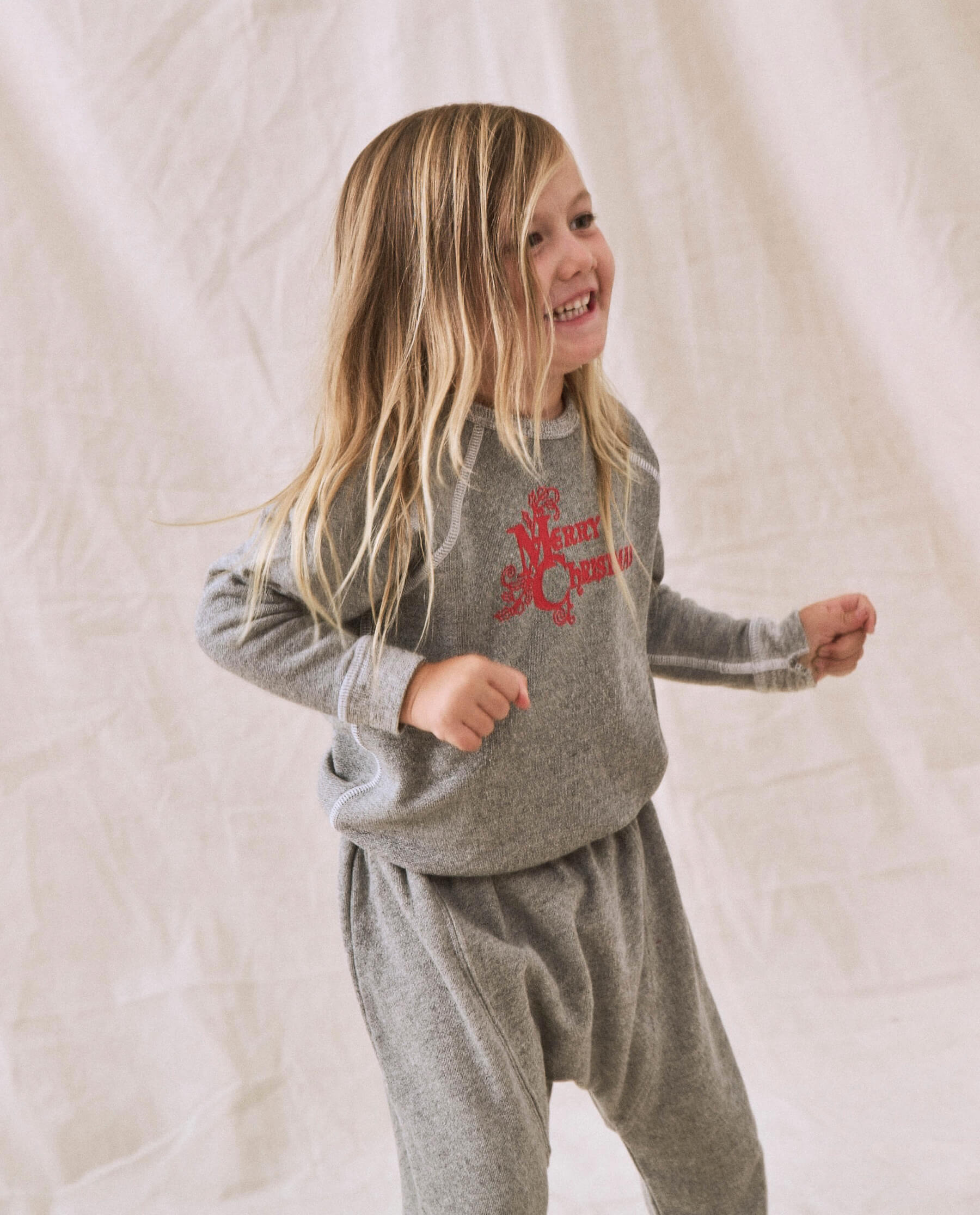 The Little College Sweatshirt. -- Varsity Grey with Christmas Graphic