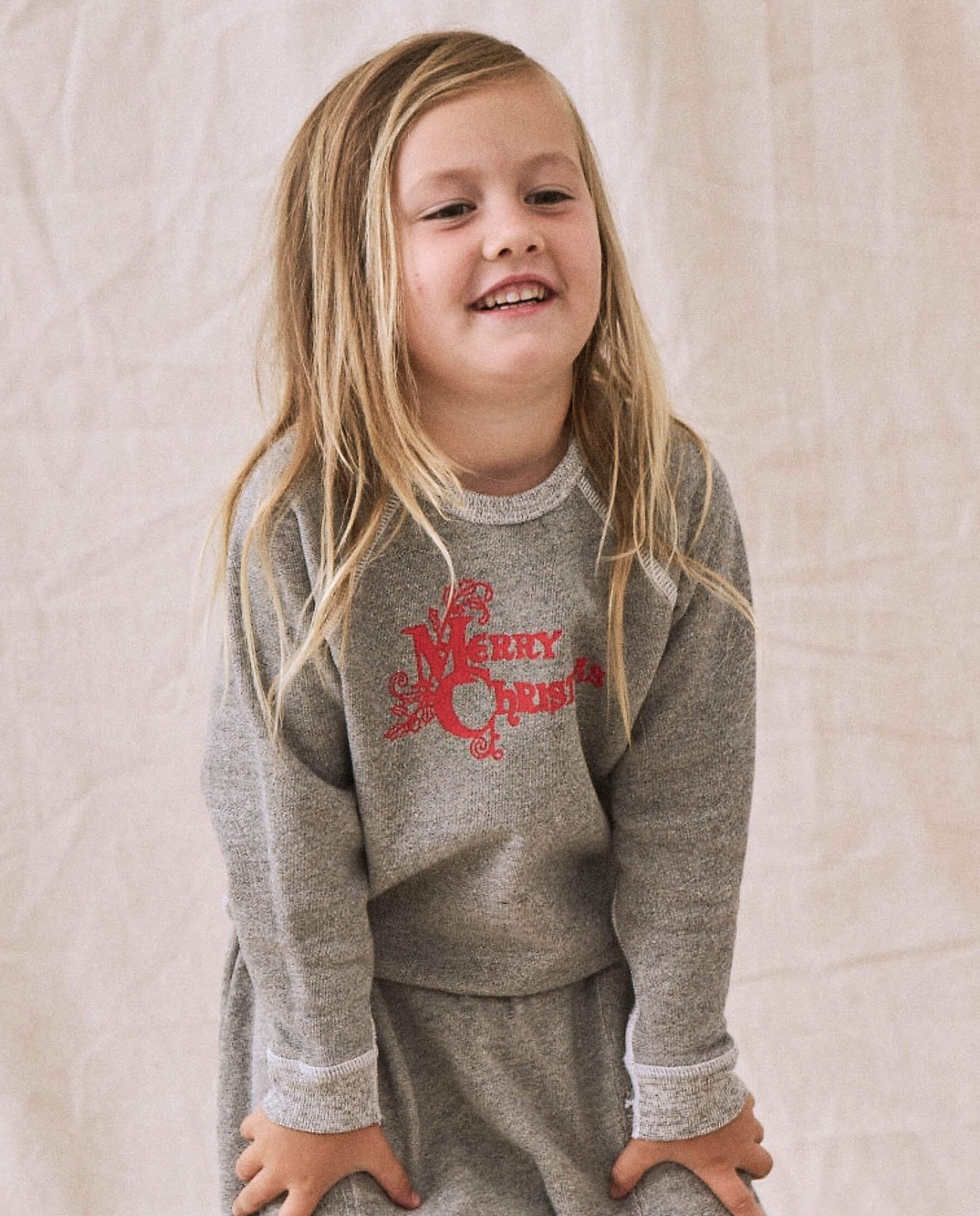 The Little College Sweatshirt. -- Varsity Grey with Christmas Graphic