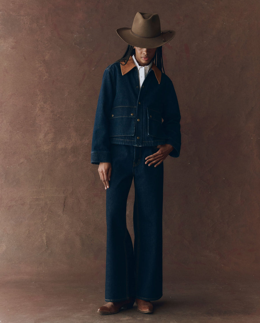 The Denim Swingy Jacket. -- Midnight Rinse