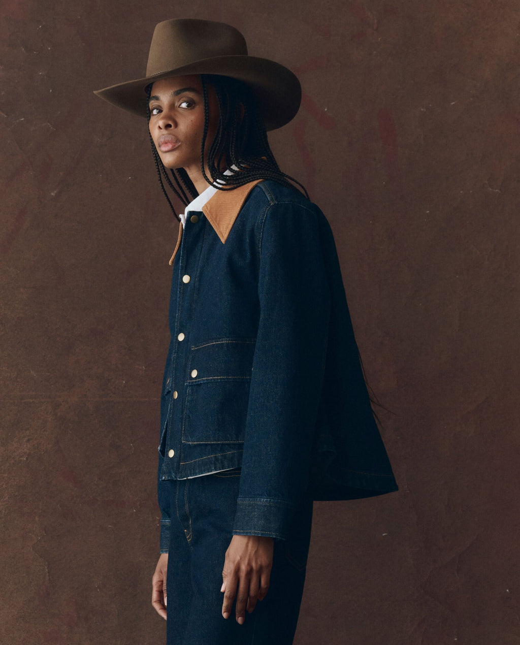 The Denim Swingy Jacket. -- Midnight Rinse