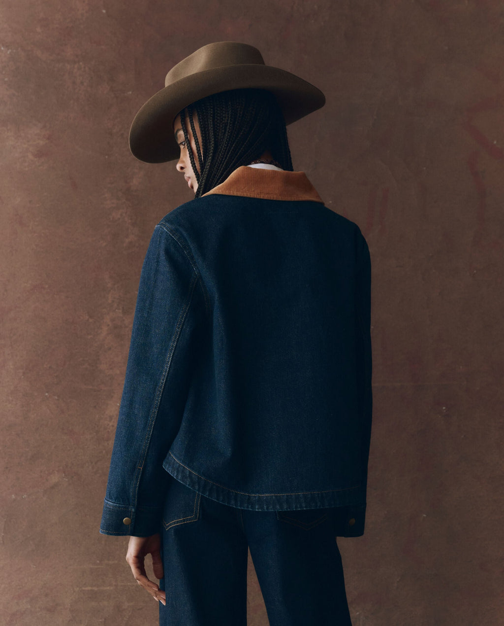 The Denim Swingy Jacket. -- Midnight Rinse
