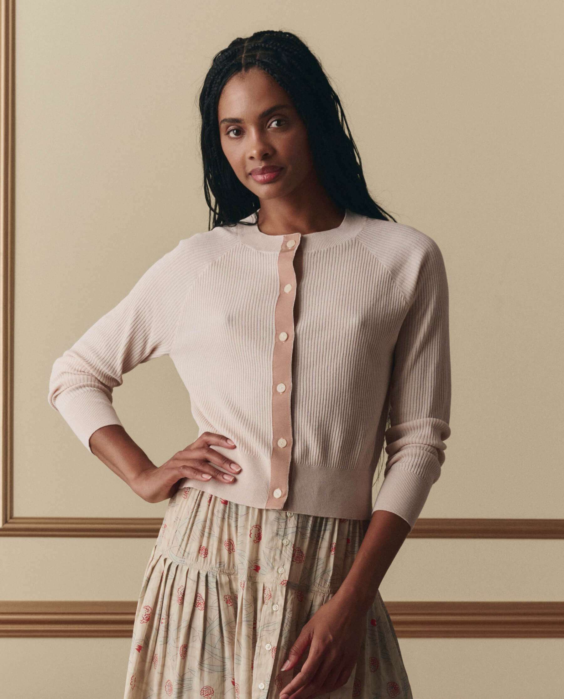 The Dainty Cardigan. -- Soft Petal