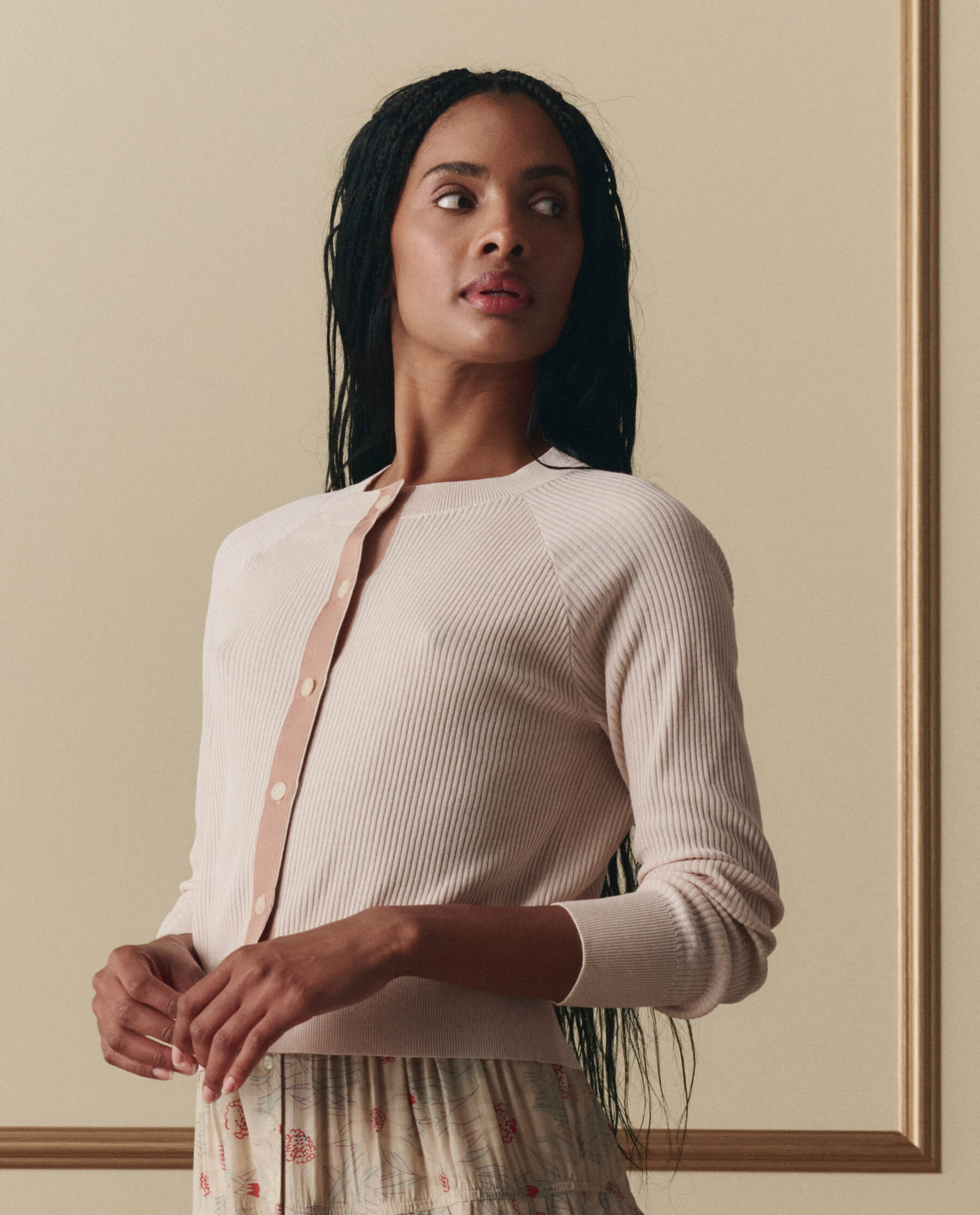 The Dainty Cardigan. -- Soft Petal