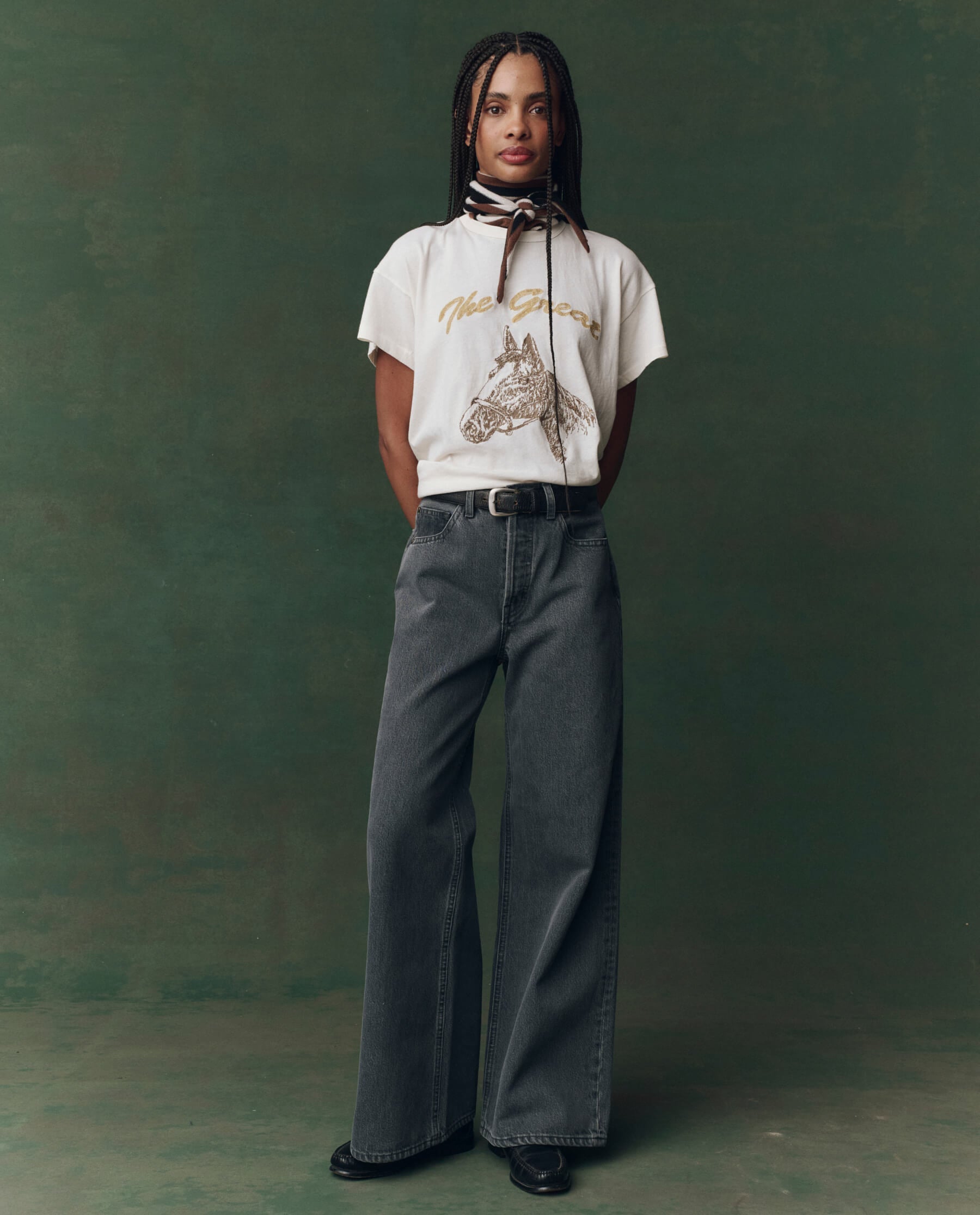 The Slouch Wide Leg Jean. -- Graphite Wash