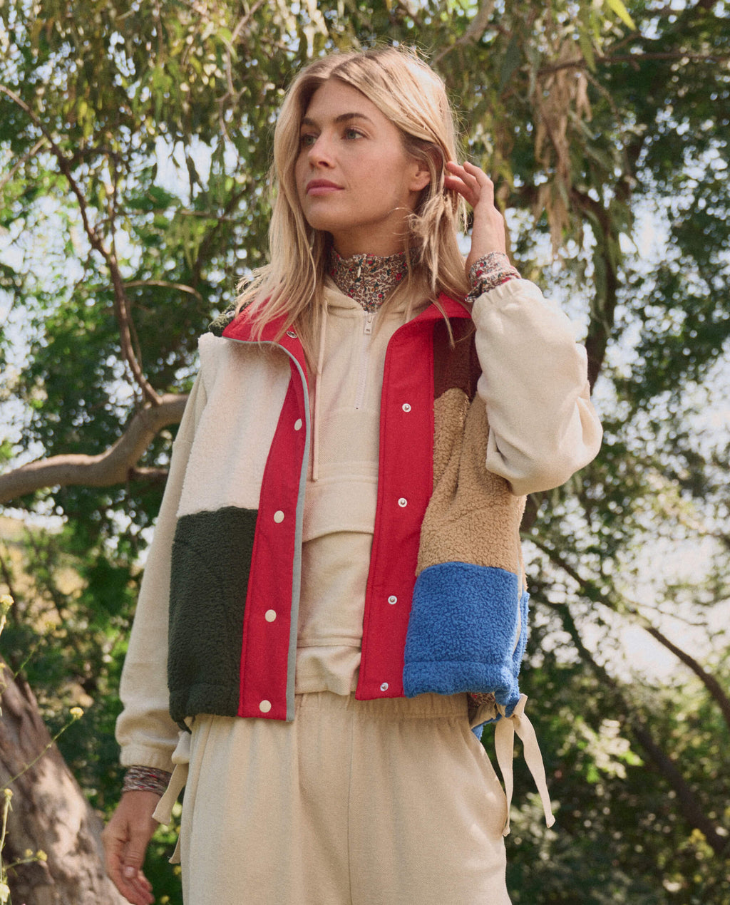 The Plush Color Block Sierra Vest. -- Canyon Multi