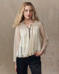 The Keepsake Lace Collared Top. -- Cream
