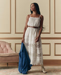 The Rosette Crochet Dress. -- Cream
