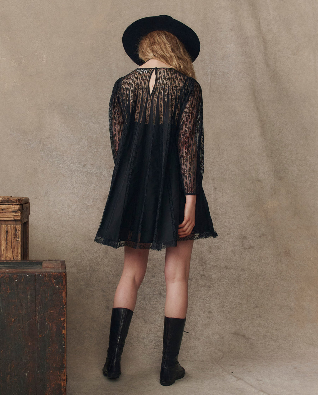 The Keepsake Lace Shift Dress. -- Black