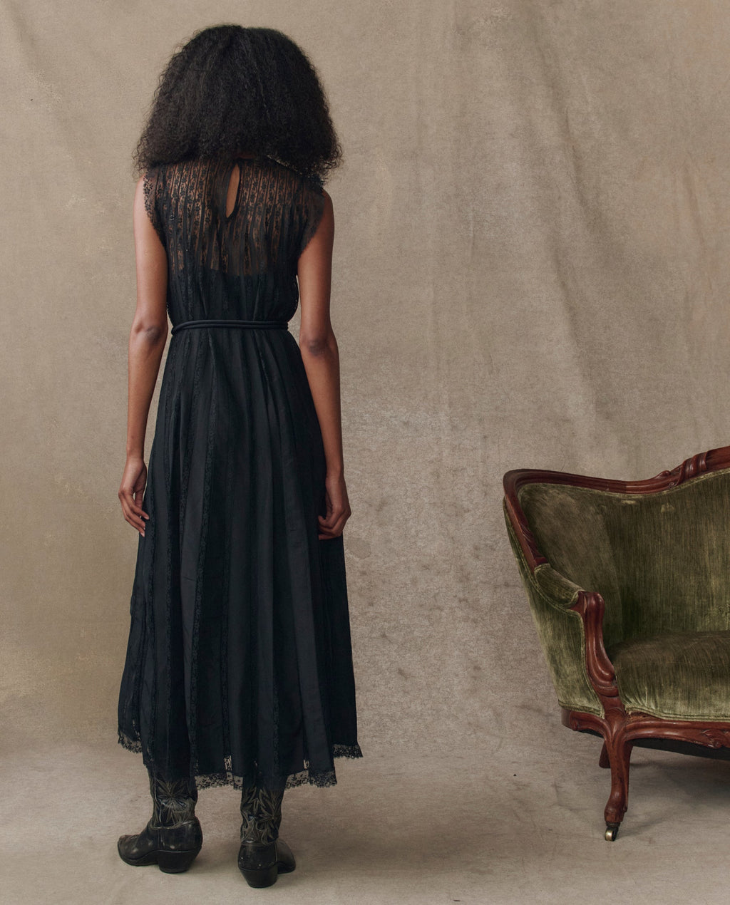 The Keepsake Lace Column Dress. -- Black