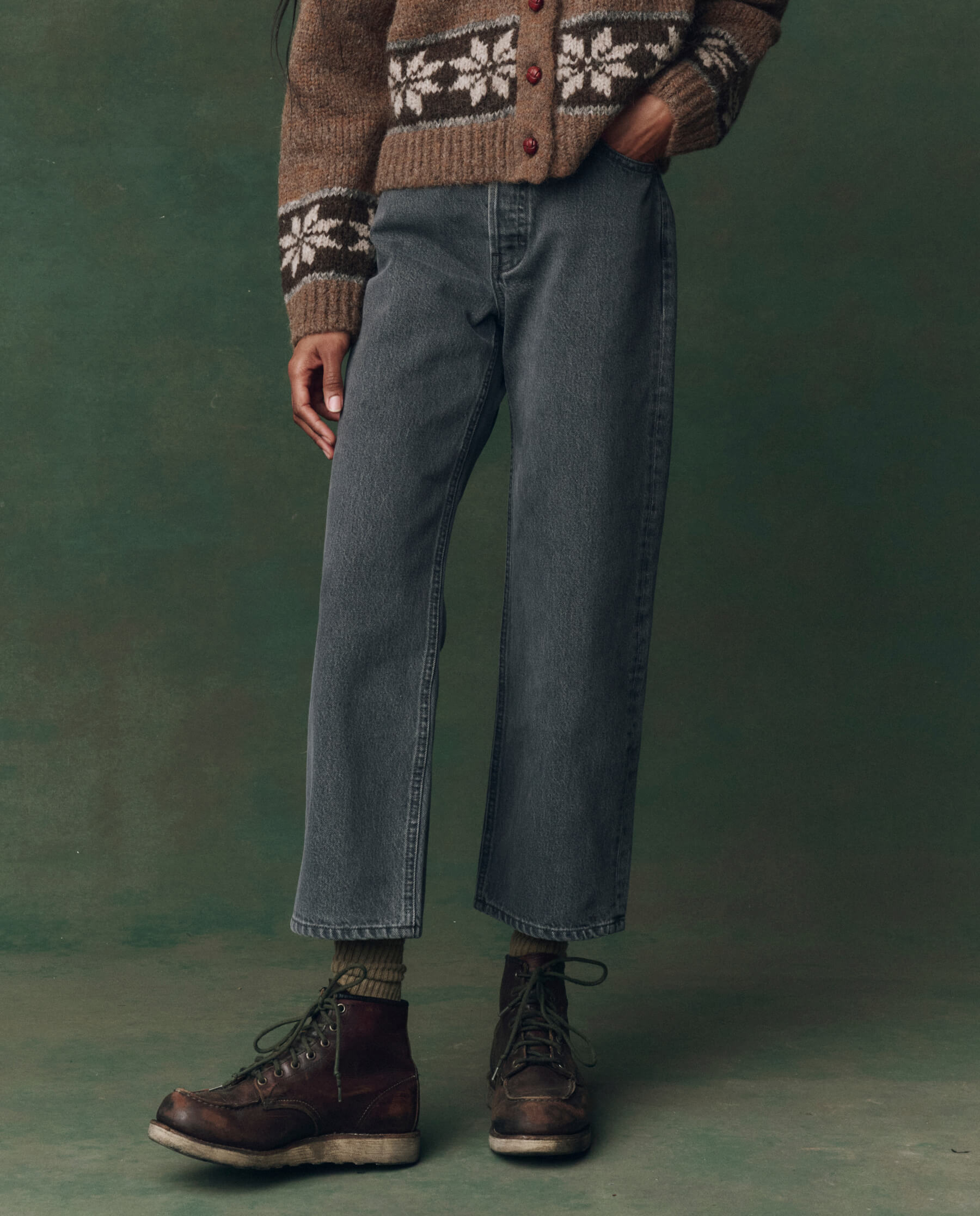 The Wayne Jean. -- Graphite Wash with Clean Hem