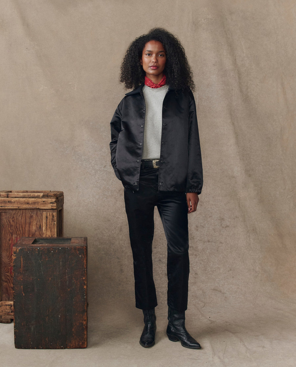 The Satin Coach's Jacket. -- Black