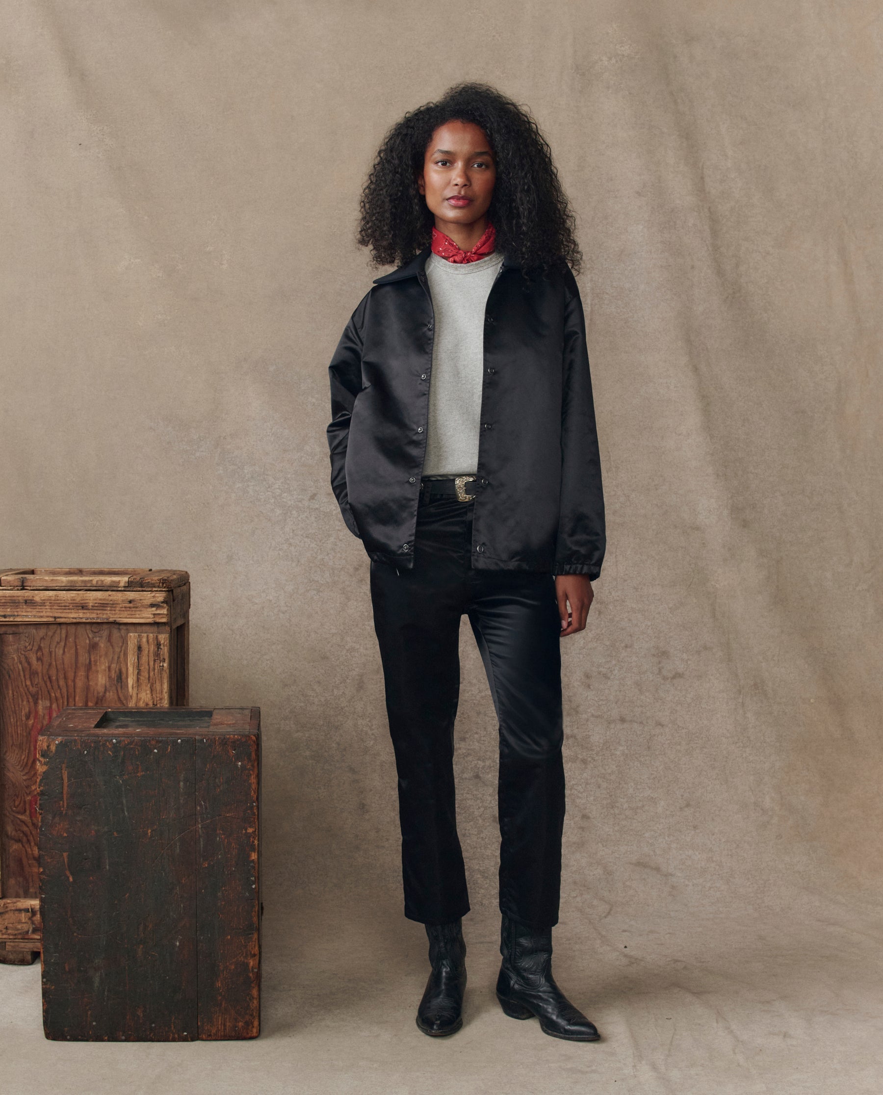 The Satin Coach's Jacket. -- Black
