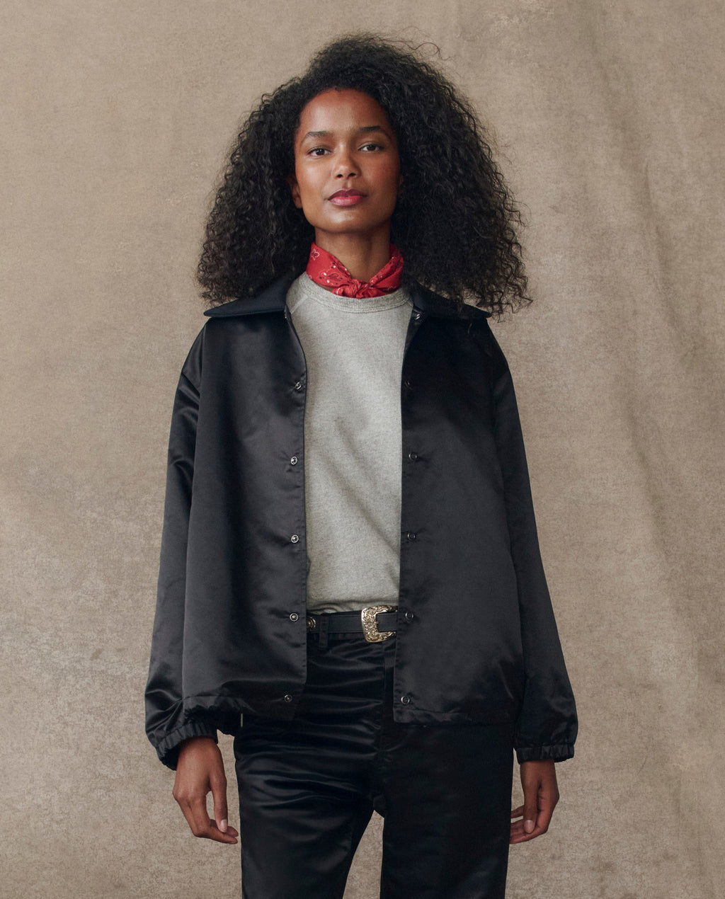 The Satin Coach's Jacket. -- Black