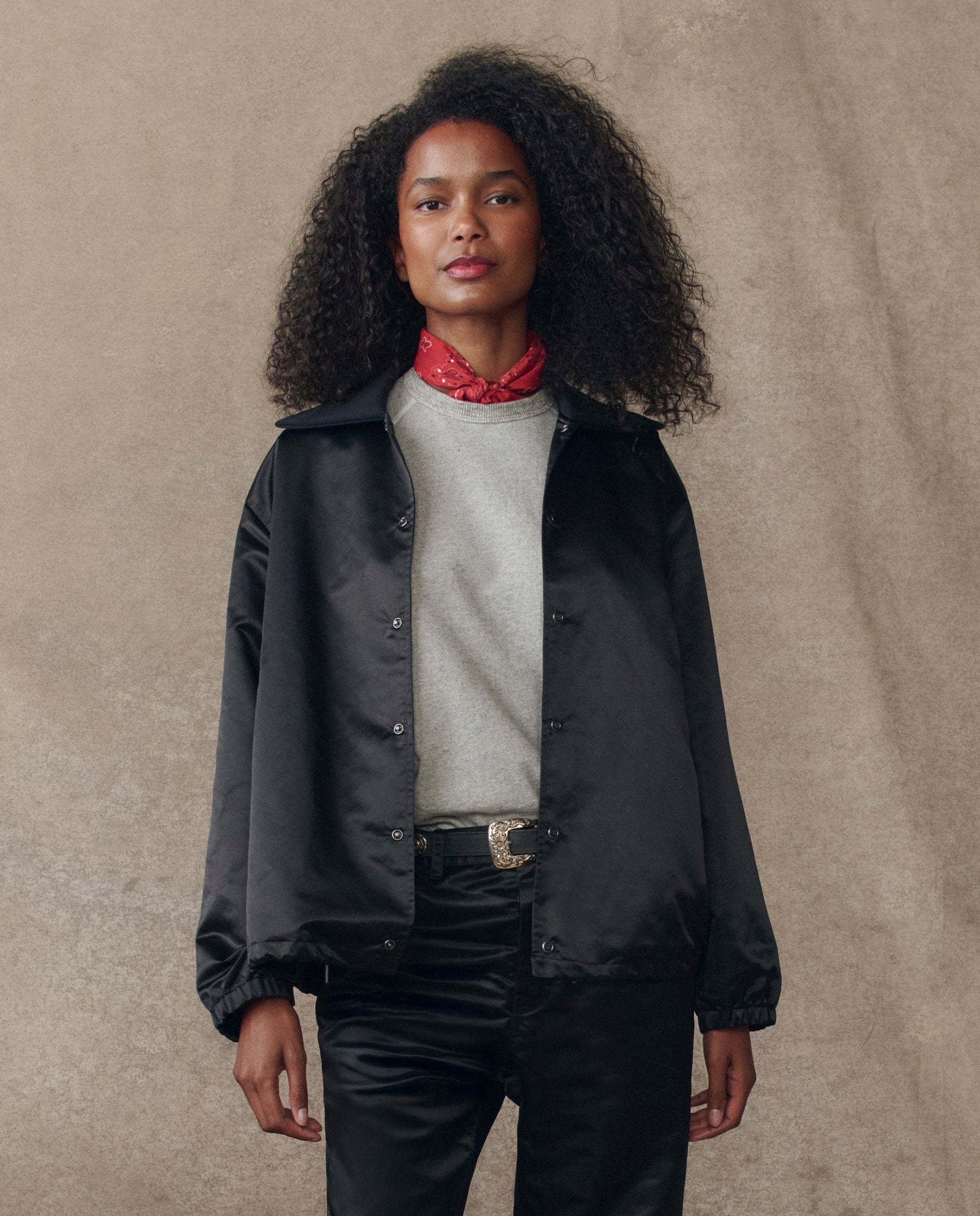 The Satin Coach's Jacket. -- Black