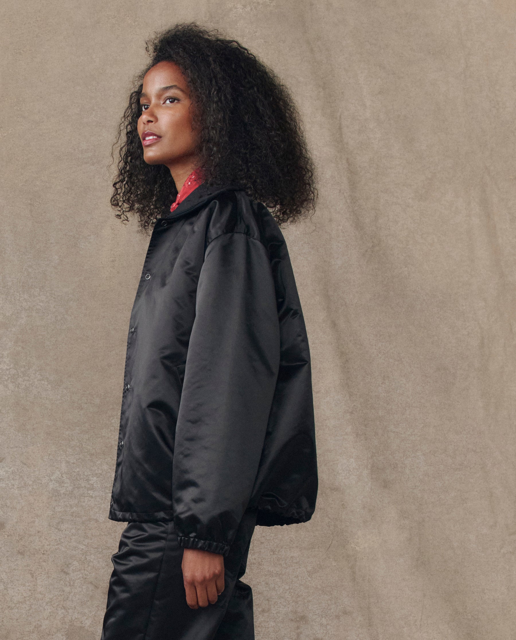 The Satin Coach's Jacket. -- Black