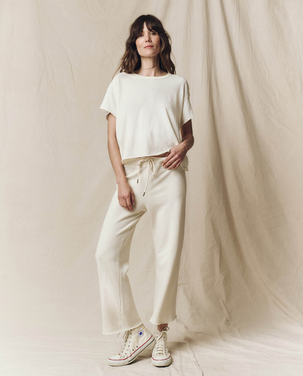 The Crop Tee. Solid -- Washed White
