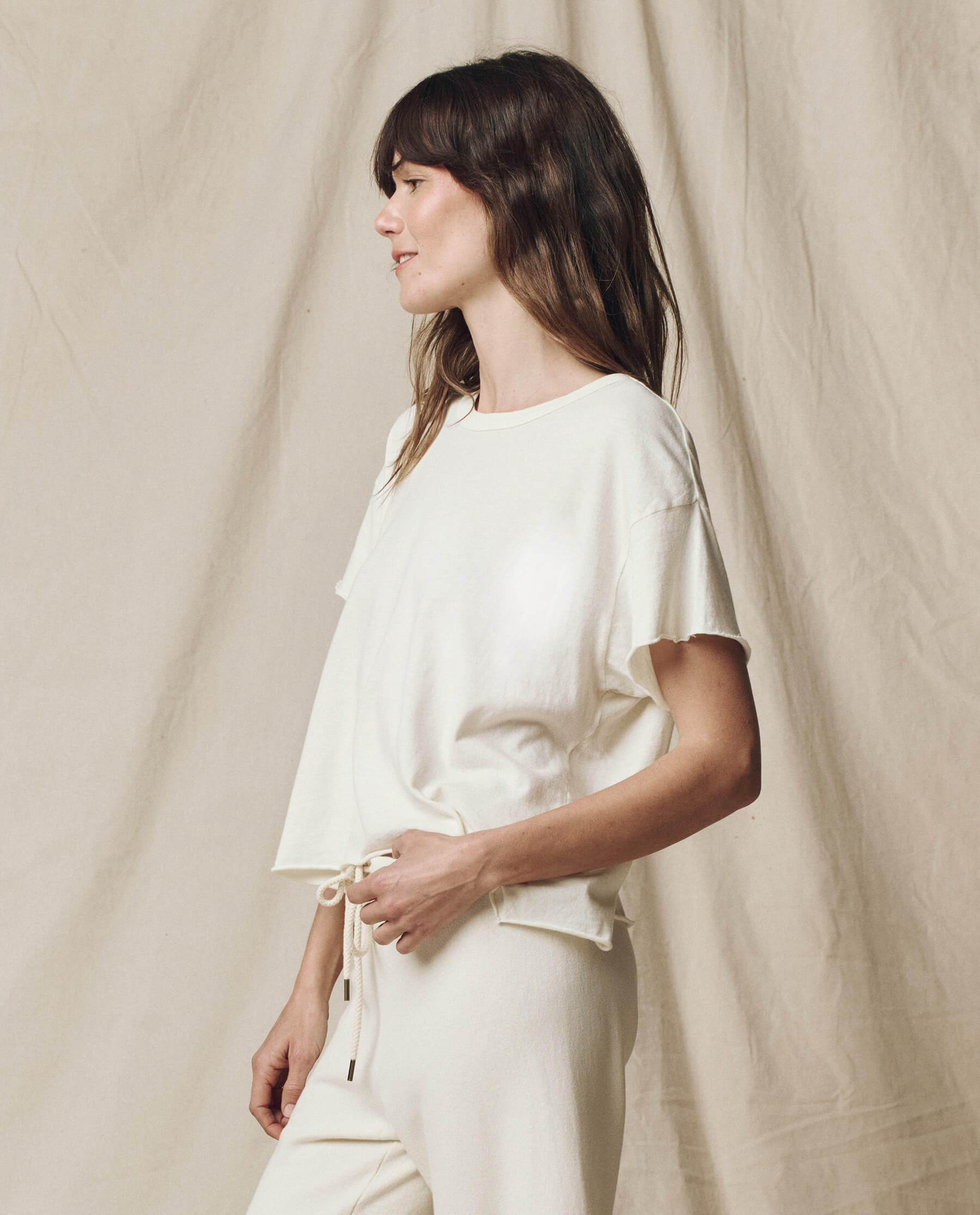 The Crop Tee. Solid -- Washed White