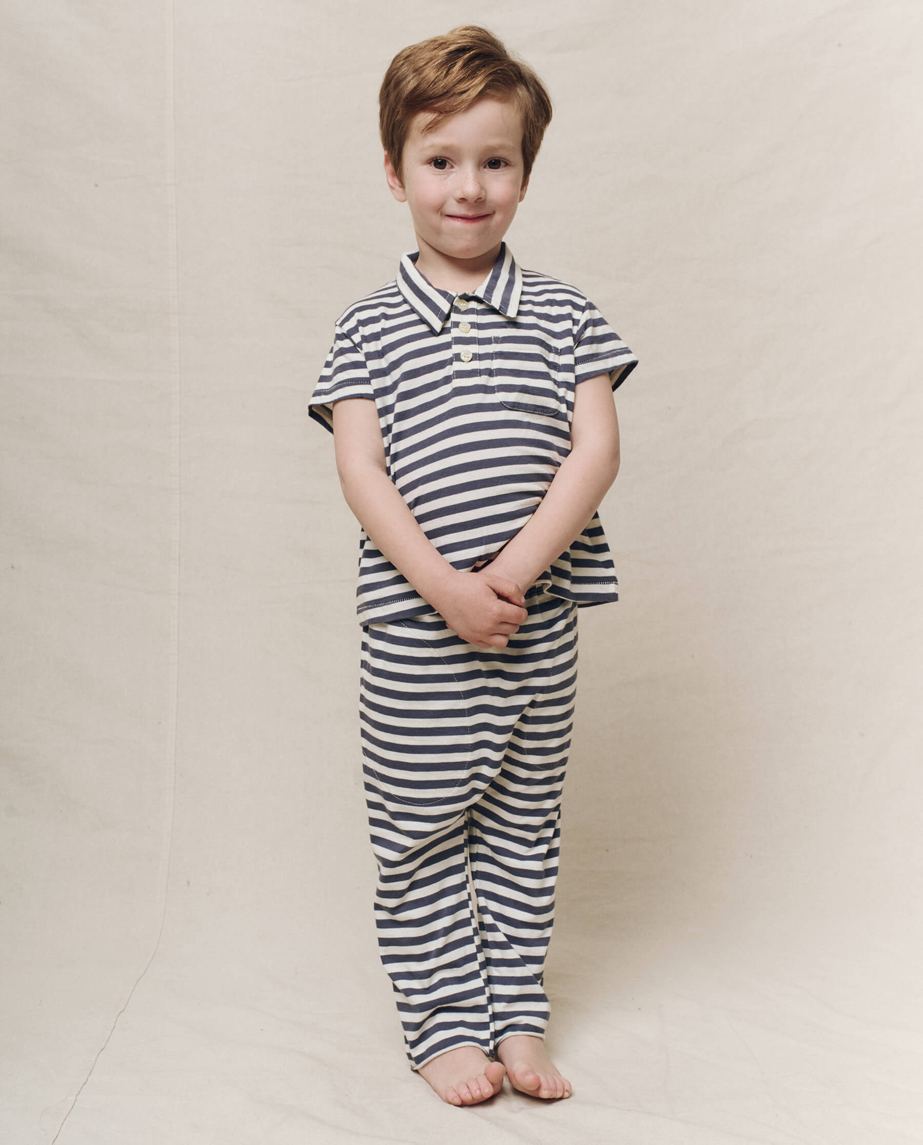 The Little Jersey Crop. Novelty -- Vintage Blue Stripe