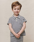 The Little Lacrosse Polo. -- Vintage Blue Stripe