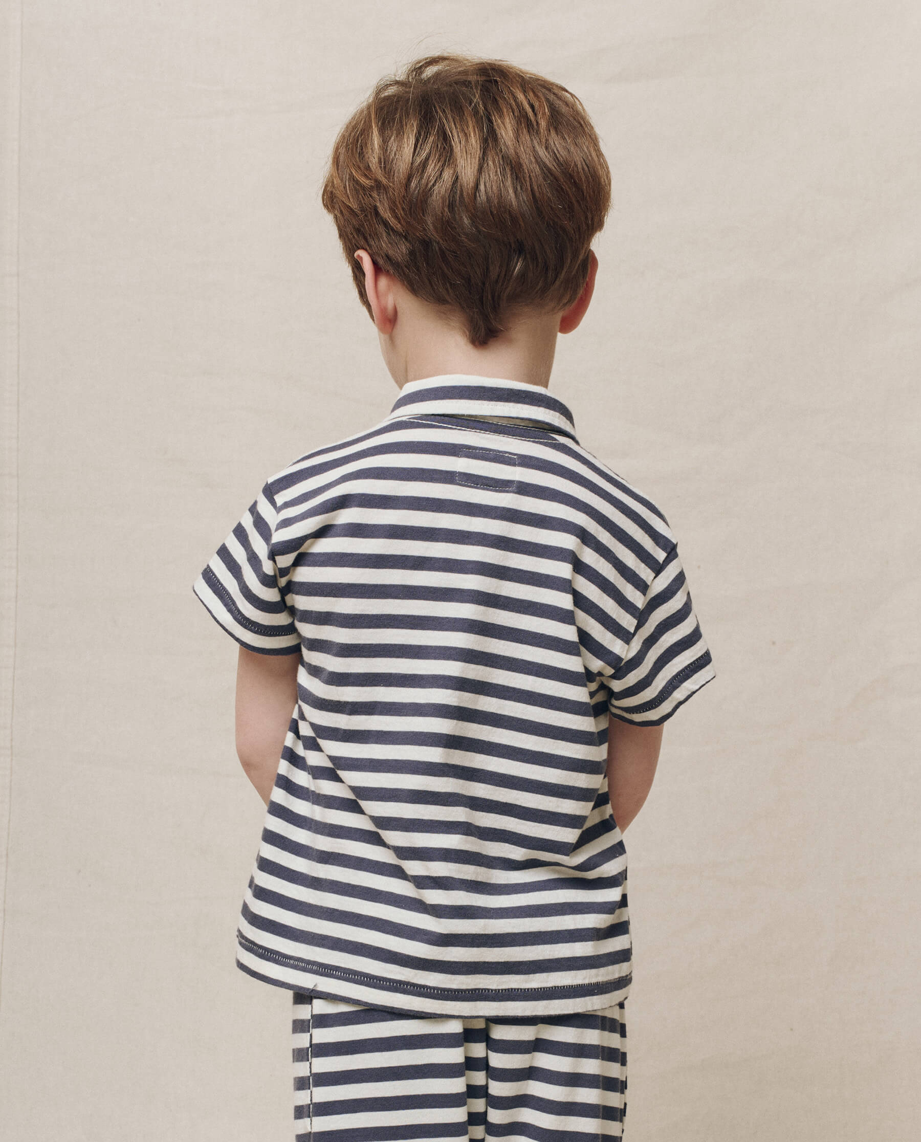The Little Lacrosse Polo. -- Vintage Blue Stripe