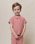 The Little Lacrosse Polo. -- Sun Cherry Stripe