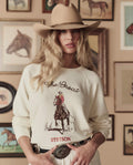 The College Sweatshirt With Stetson Graphic. -- Washed White