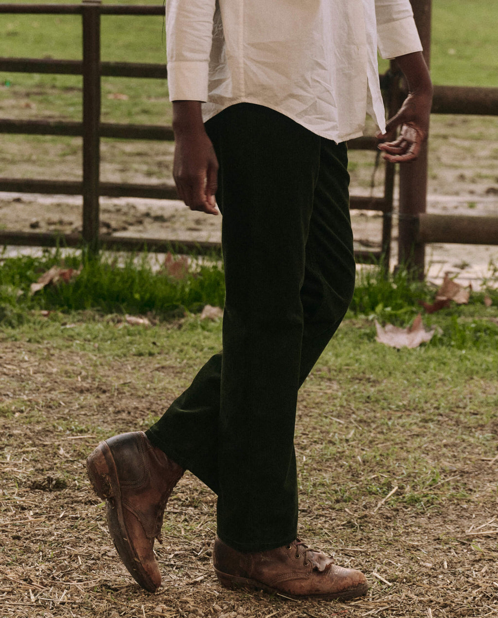 The Wayne Jean (30 Inseam). Cord -- Woodland Green