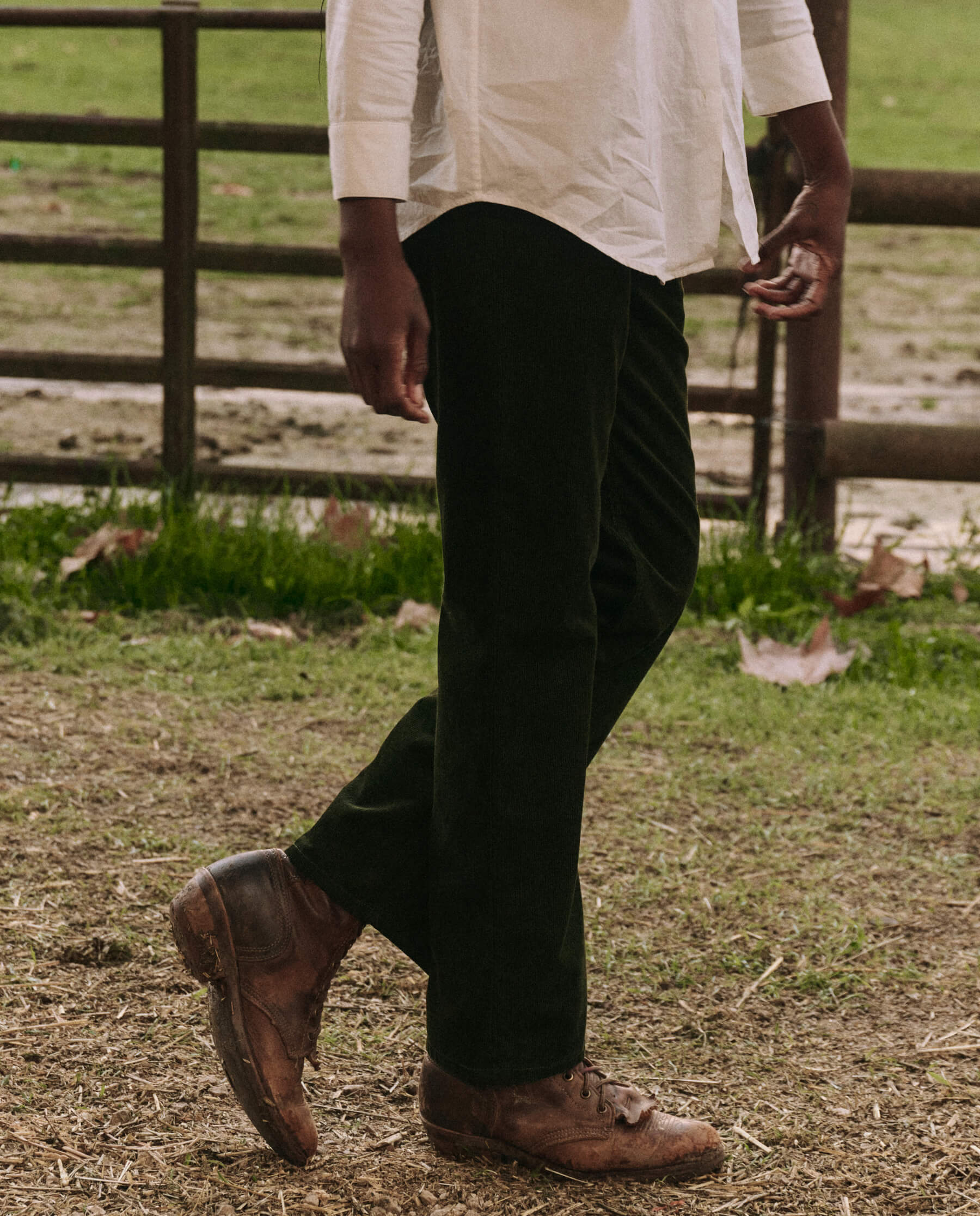 The Wayne Jean (30 Inseam). Cord -- Woodland Green