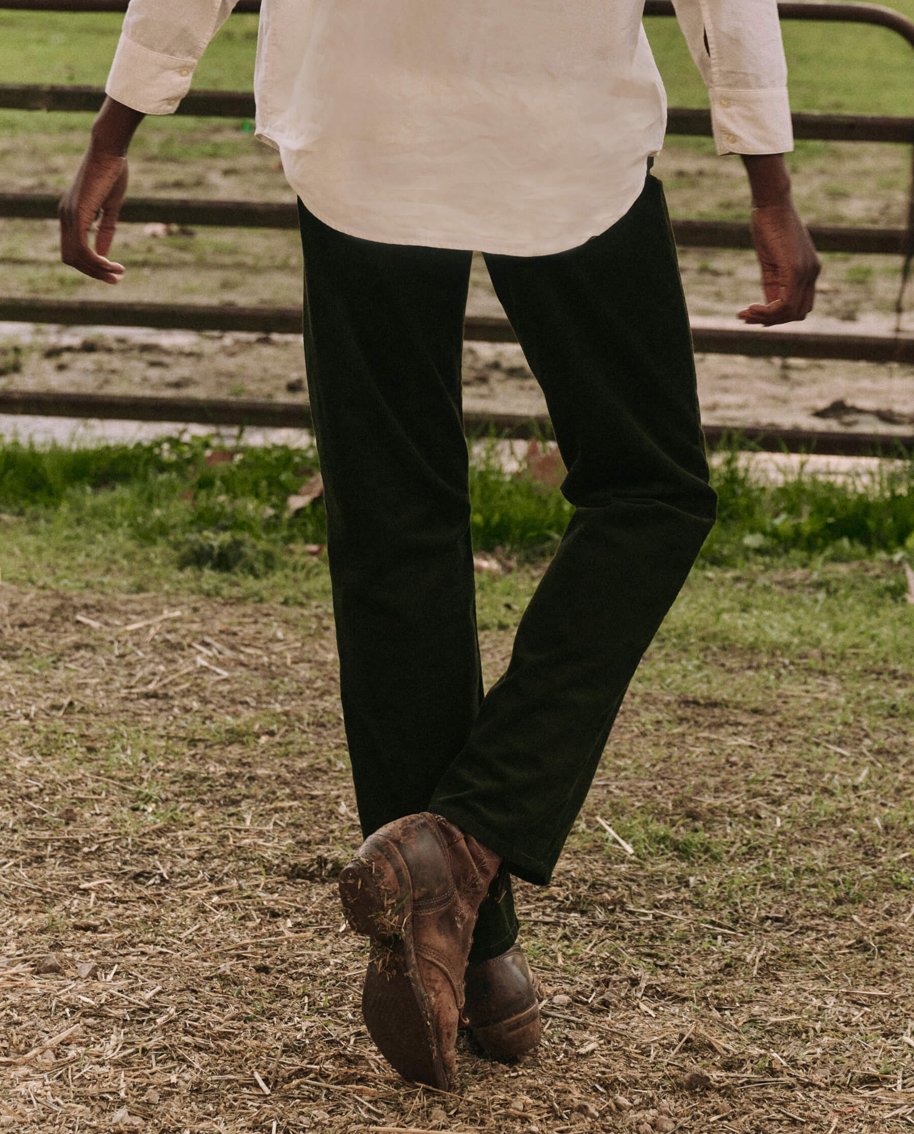The Wayne Jean (30 Inseam). Cord -- Woodland Green