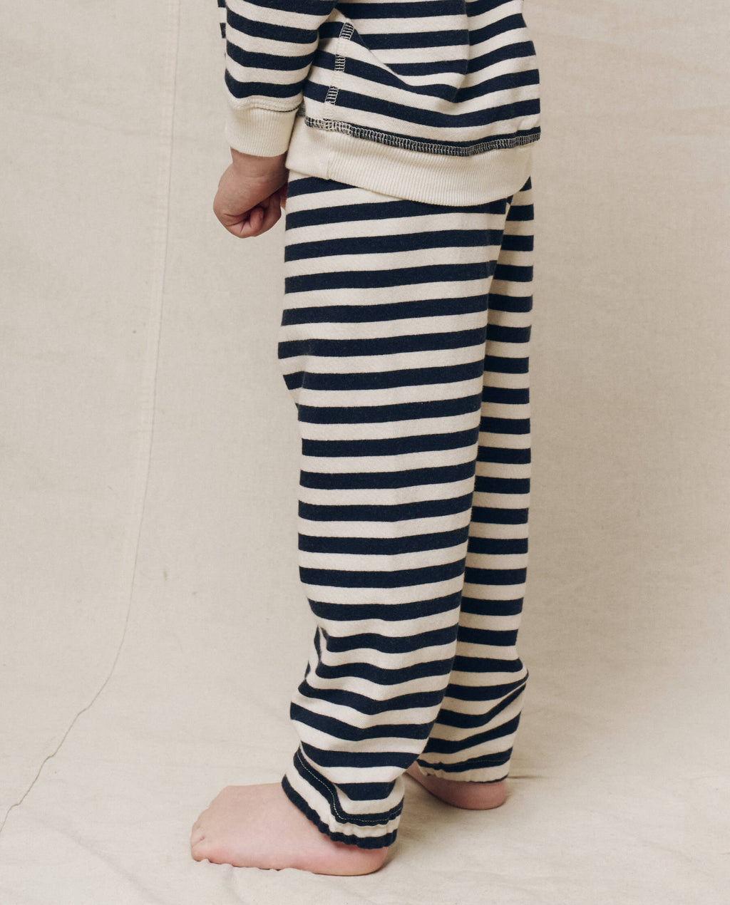 The Little Stadium Sweatpant. Novelty -- Navy Sailor Stripe