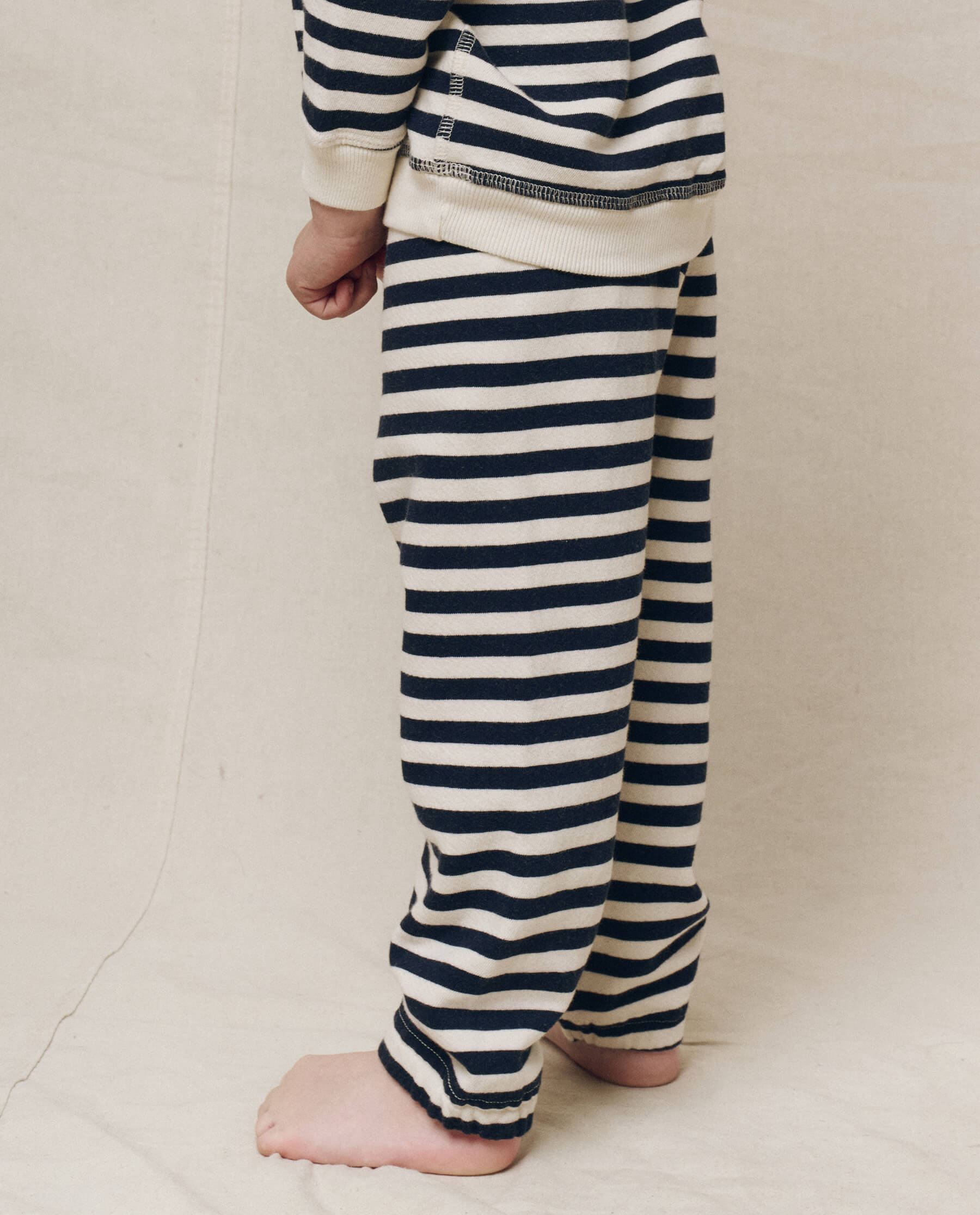 The Little Stadium Sweatpant. Novelty -- Navy Sailor Stripe