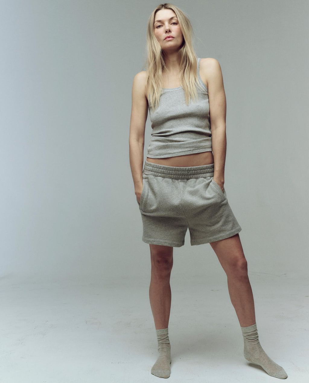 The Baby Rib Tank. -- Heather Grey