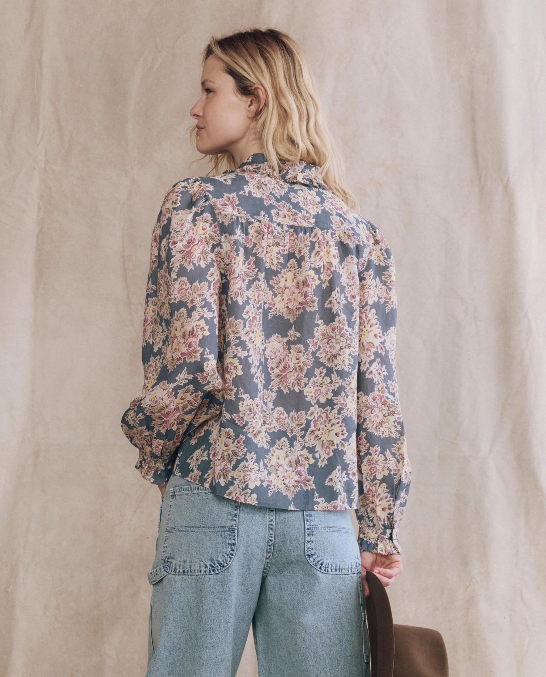 The Hemingway Top. -- Indigo Floral