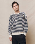 The Men's College Sweatshirt. -- Navy Sailor Stripe