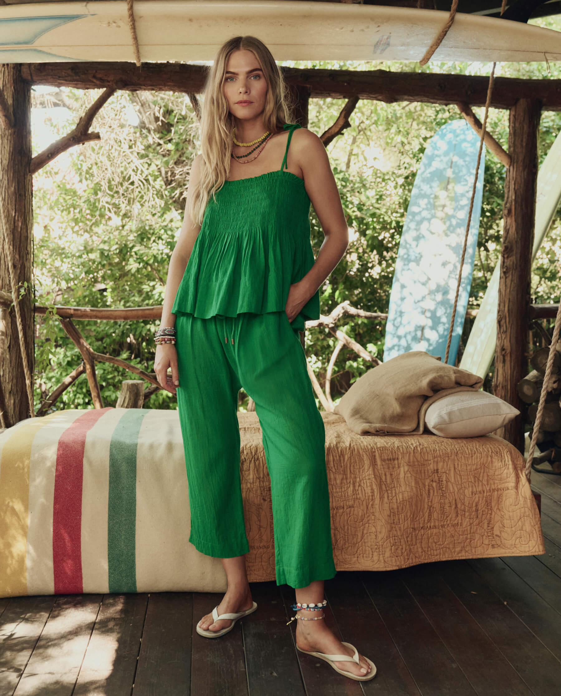 The Tide Smocked Top. -- Bright Sprig