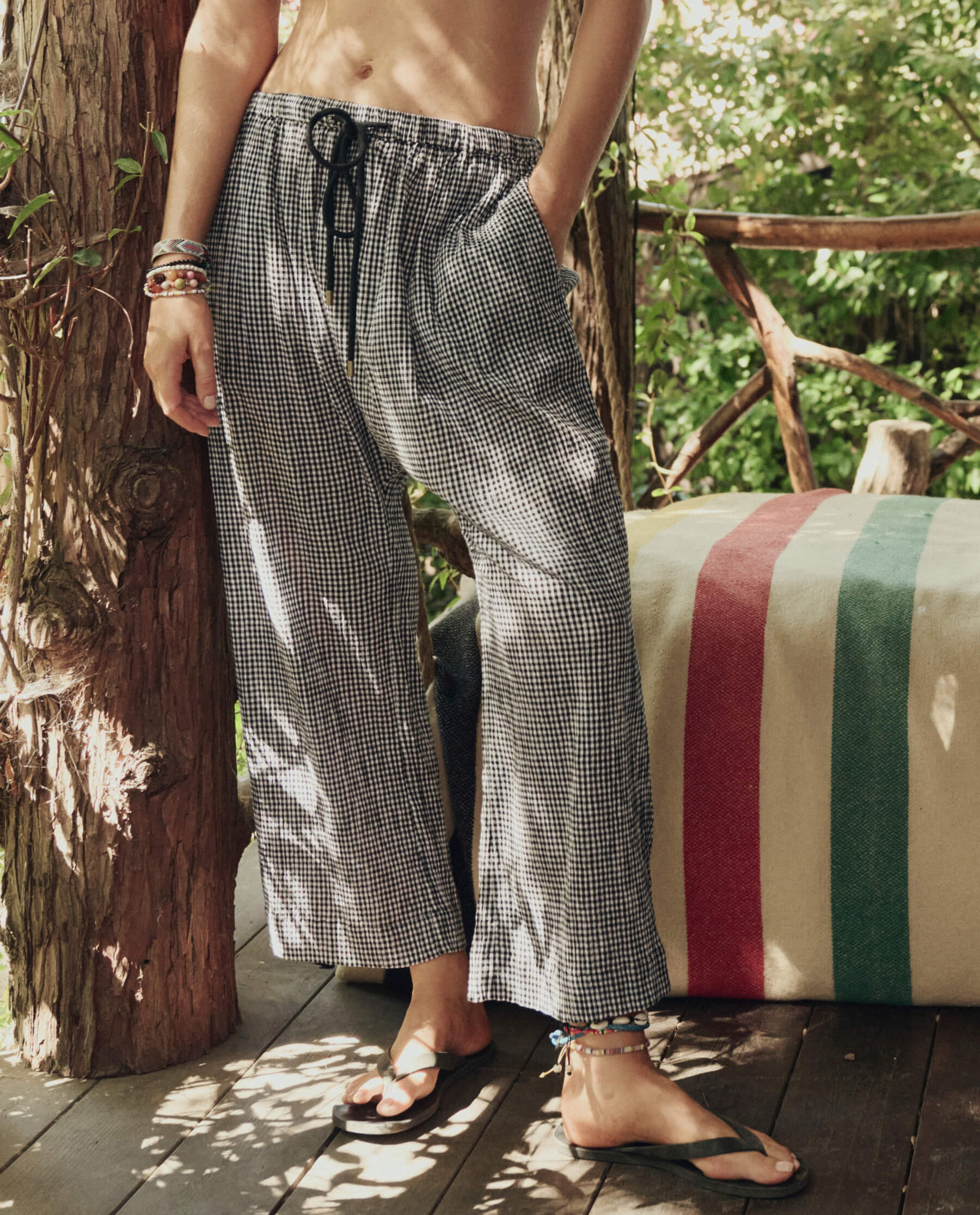 The Reef Pant. -- Black And Cream Check