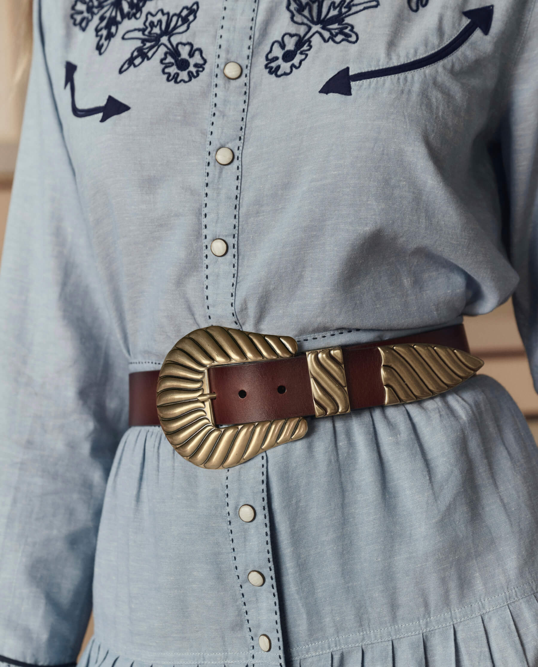 The Big Buckle Belt. -- Cognac With Brass