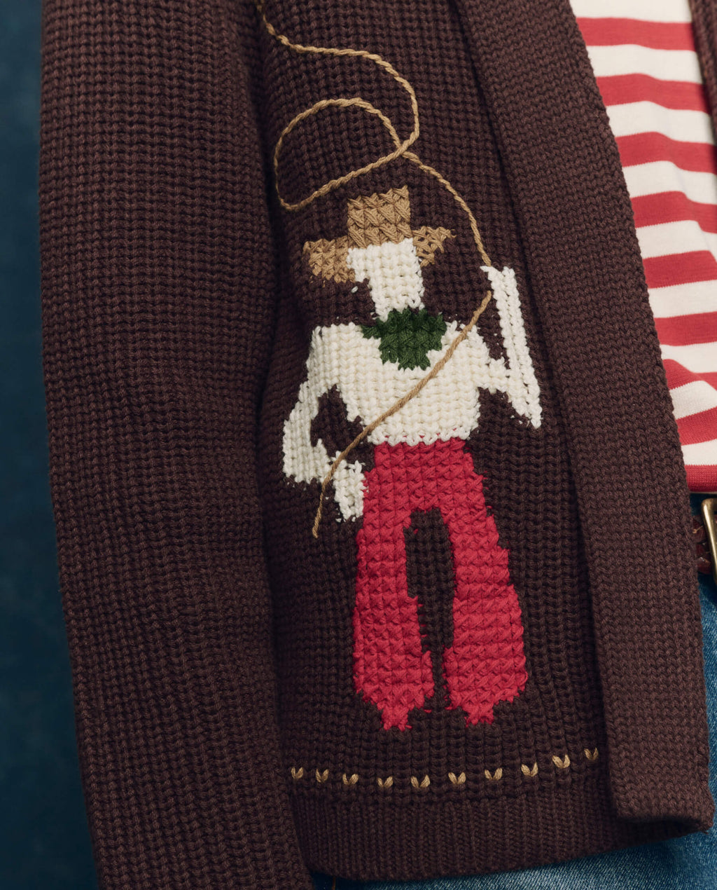 The Lasso Lodge Cardigan. -- Umber