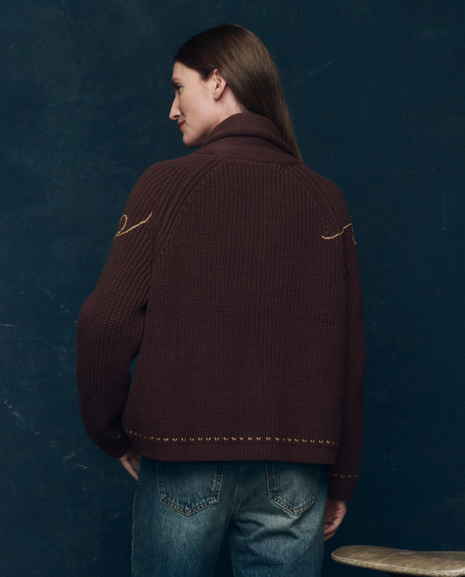 The Lasso Lodge Cardigan. -- Umber