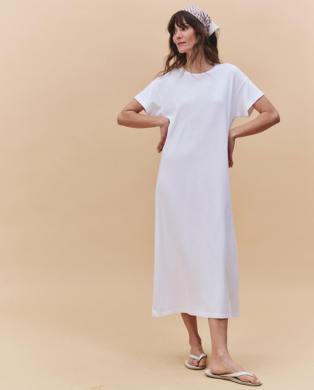 The Boxy Tee Dress. -- True White