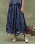 The Super Bloom Eyelet Skirt. -- Vintage Blue