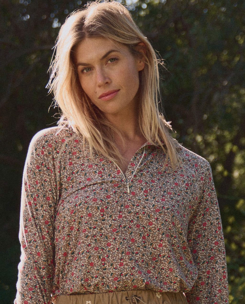 The Quarter Zip Trail Pullover. -- Sprouting Floral
