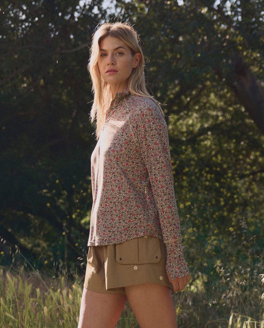 The Quarter Zip Trail Pullover. -- Sprouting Floral