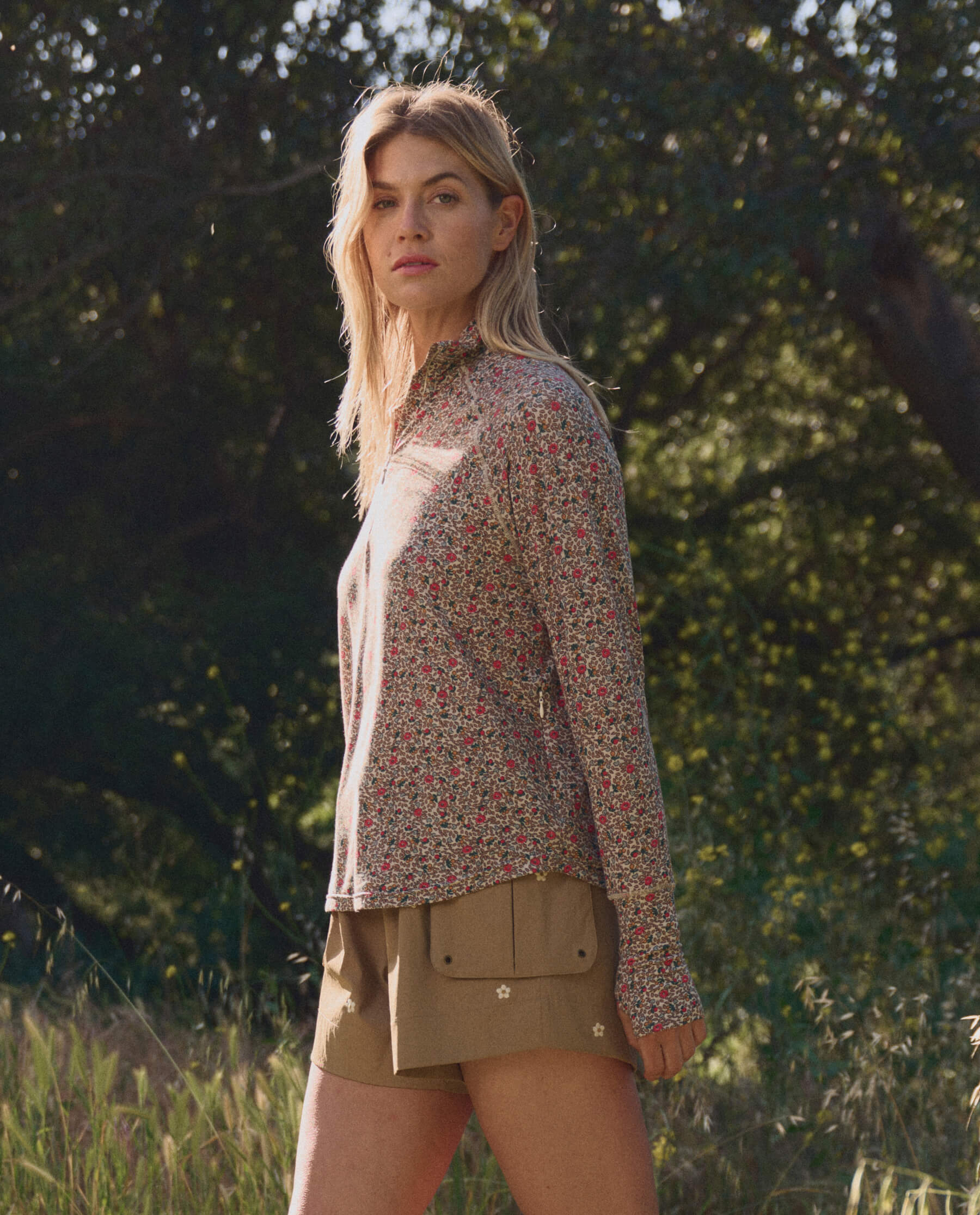 The Quarter Zip Trail Pullover. -- Sprouting Floral
