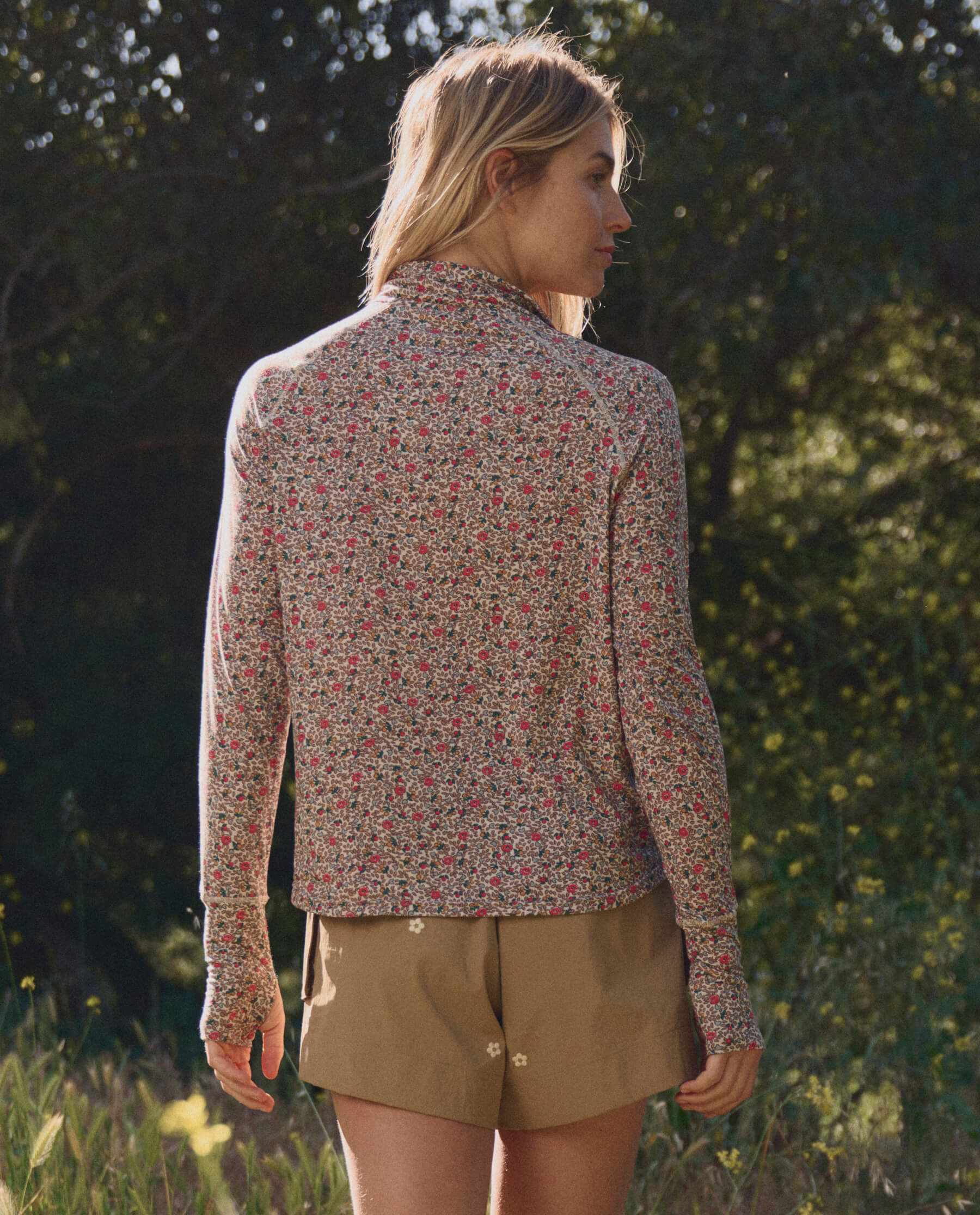 The Quarter Zip Trail Pullover. -- Sprouting Floral