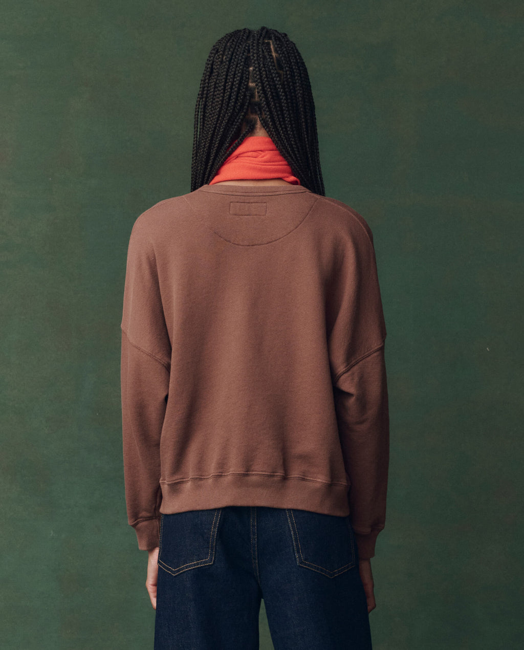 The Teammate Sweatshirt. Embroidered -- Umber with Horse Embroidery