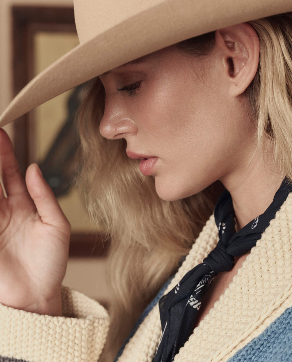The Stetson Western Bandana. -- Navy